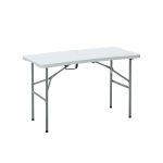 Sulankstomas lauko stalas, 122 x 60 x 50/74 cm, baltas