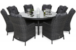 Lauko baldų komplektas Bristol Round Elegant 180 cm, tamsiai pilka