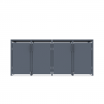 Metalinė konteinerio stoginė, keturguba, su pedalu, antracito