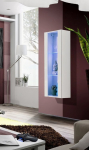 Pakabinama vitrina-spintelė su LED ap&scaron;vietimu Fly 21, balta
