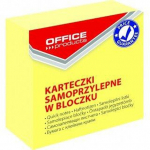Lipnūs lapeliai Office Products, 50x50 mm, 400 vnt, pastelinė geltona