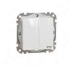 Jungiklis SCHNEIDER Sedna Desing, 2 klavi&scaron;ų, IP44, baltas; SDD211105