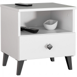 Naktinis staliukas MOBI K-01, balta/juoda