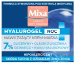Naktinis drėkinamasis veido kremas-kaukė MIXA Hyalurogel, 50 ml