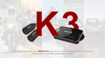 2 kamerų motociklo vaizdo registratorius INNOVV K3, juodos spalvos