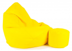 Sėdmai&scaron;is su pufu Mega Comfort XXL, dirbtinė oda, geltonas