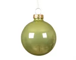 Stiklinis kalėdinis eglės žaisliukas BAUBLE ENAMEL, pistacijų sp., 8 cm, 1 vnt