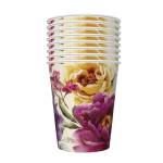 Vienkartiniai popieriniai puodeliai ILAJA BLOSSOM, 250 ml, 8 vnt