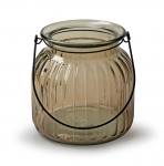 Stiklinis žibintas BRITT, rudos spalvos, 15 x 14,5 cm, 1 vnt