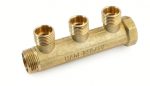 Žalvarinis kolektorius GENERAL FITTINGS, 3/4"x 1/2", 3-jų žiedų