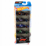 Automodeliukų rinkinys Hot Wheels, F-1 formulės, 5 vnt., (JGF58)