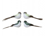 Įsegamos kalėdinės dekoracijos BIRD, baltos sp., 2 rū&scaron;ys, 3,5 x 12 x 4,5 cm, 2 vnt