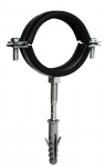 Metalinis vamzdžio laikiklis 4" (108-116mm) su guma ir varžtu M8x80