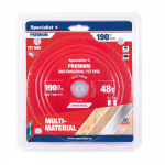 Universalus pjovimo diskas SPECIALIST+ Premium, 190 x 1,6 x 30 mm, 48 dantų, 0&deg;, TCT