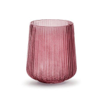 Stiklinė žvakidė STORM, rausvos sp., 13 x 15 cm