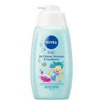 Kūno prausimosi želė vaikams 3 viename Nivea Kids, 500 ml