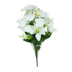 Dirbtinių gėlių puok&scaron;tė ELEMENTS SENSE LILLY ROSE, baltos sp., 18 žiedų, 53 cm