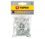 Kniedės TOPEX, 4,0 x 18 mm, aliumininės, 50 vnt.