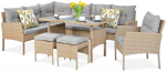 Lauko baldų komplektas CORTINA Corner + su foteliu, Beige