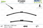 Automobilinis valytuvas VALEO SILENCIO AUDI, PORSCHE FLAT BLADE, 600/500 mm