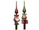 Stiklinė eglės vir&scaron;ūnė TREETOPPER GLITTER, raudonos sp.,2 rū&scaron;ių, 5,5 x 6,1 x 30,5 cm,1 vnt