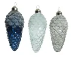 Kalėdinių eglės žaisliukų rinkinys PINECONE GLASS, įvairių rū&scaron;ių, 6 x 12,5 cm, 2 vnt.