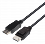 Kabelis DELTACO DisplayPort, 1m, 8K, DP 1.4, DSC 1.2, LSZH, juodas