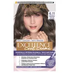 Plaukų dažai L&rsquo;Or&eacute;al Paris Excellence Cool Creme, 6.11 itin pelenų tamsi blondinė