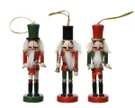 Pakabinama kalėdinė dekoracija NUTCRACKER, 3 rū&scaron;ys, raudonos sp., 3 x 2 x 12,5 cm, 1 vnt