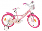 Vaiki&scaron;kas dviratis Bimbo Bike UNICORN STAR, 16", baltas/rožinis