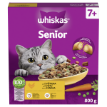 Sausas kačių ėdalas WHISKAS Senior, su vi&scaron;tiena, 800 g