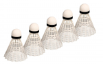Badmintono skrajukės AVENTO, baltos sp., 5vnt