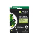 Valomoji lak&scaron;tinė veido kaukė Garnier Pure Charcoal Black Tissue Mask, 28 g