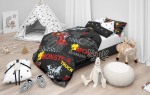 Vaiki&scaron;kas patalynės komplektas CREYA MONSTER TRUCK 3D, 140 x 200 cm, 50 x 70 cm, 100% medvilnės