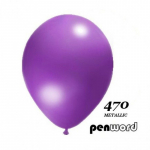 Balionai Metalic Penword, violetiniai, 12 cm, 100 vnt