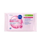 Valomosios veido servetėlės Nivea Rose Care 3in1, 25 vnt.