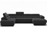 Kampinė sofa - lova Feraria Royal 05, tamsiai pilka sp., 202 x 358 cm x 93 cm