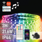 LED juostos rinkinys SPECTOR LIGHT, IP44,21,6W,RGB,dim.,pultelis,muz.,programos,3m,30LED/m