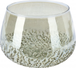 Stiklinė žvakidė, &scaron;v. pilkos sp., 16 x 12 cm