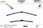 Automobilinis valytuvas VALEO SILENCIO FORD, VOLVO FLAT BLADE, 650/475 mm