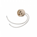 Lizdas su 15 cm laidu, GU10, D22mm,  baltos sp., keramikinis