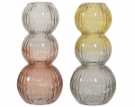 Stiklinė vaza BUBBLE, gelsvos/rausvos sp., 2 rū&scaron;ys, 15 x 33 cm, 1 vnt