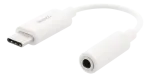 Adapteris DELTACO, USB-C, 3.5 mm, 11 cm, baltos sp.