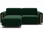 Kampinė sofa Acossta, tamsiai žalia sp., kairinė, 154 x 244 cm x 95 cm