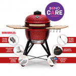 Keraminė kepsninė KAMADO BONO MEDIA, 20", 52 cm, raudonos sp.