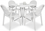 Lauko baldų komplektas PALMA/CLIP 4+1, Bianco