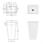 Besco Vera akmens masės praustuvas su koja, auksinė