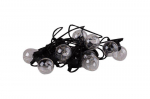 Terasų elektrinė girlianda PARTY BULBS, IP44, 10LED, &scaron;iltai baltos sp., sujungiamos, 4.5 m + 3 m