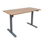 Reguliuojamo auk&scaron;čio ra&scaron;omasis stalas ERGO LIGHT su 1 varikliu, 120x60 cm, pilka/ąžuolo