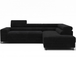 Kampinė sofa - lova Colesio, juoda sp., de&scaron;ininė, 200 x 274 cm x 93 cm